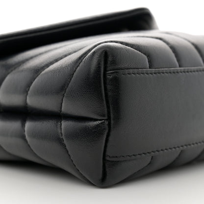 Saint Laurent Calfskin Y Quilted Monogram Toy Loulou Crossbody Bag Black 9 of 15