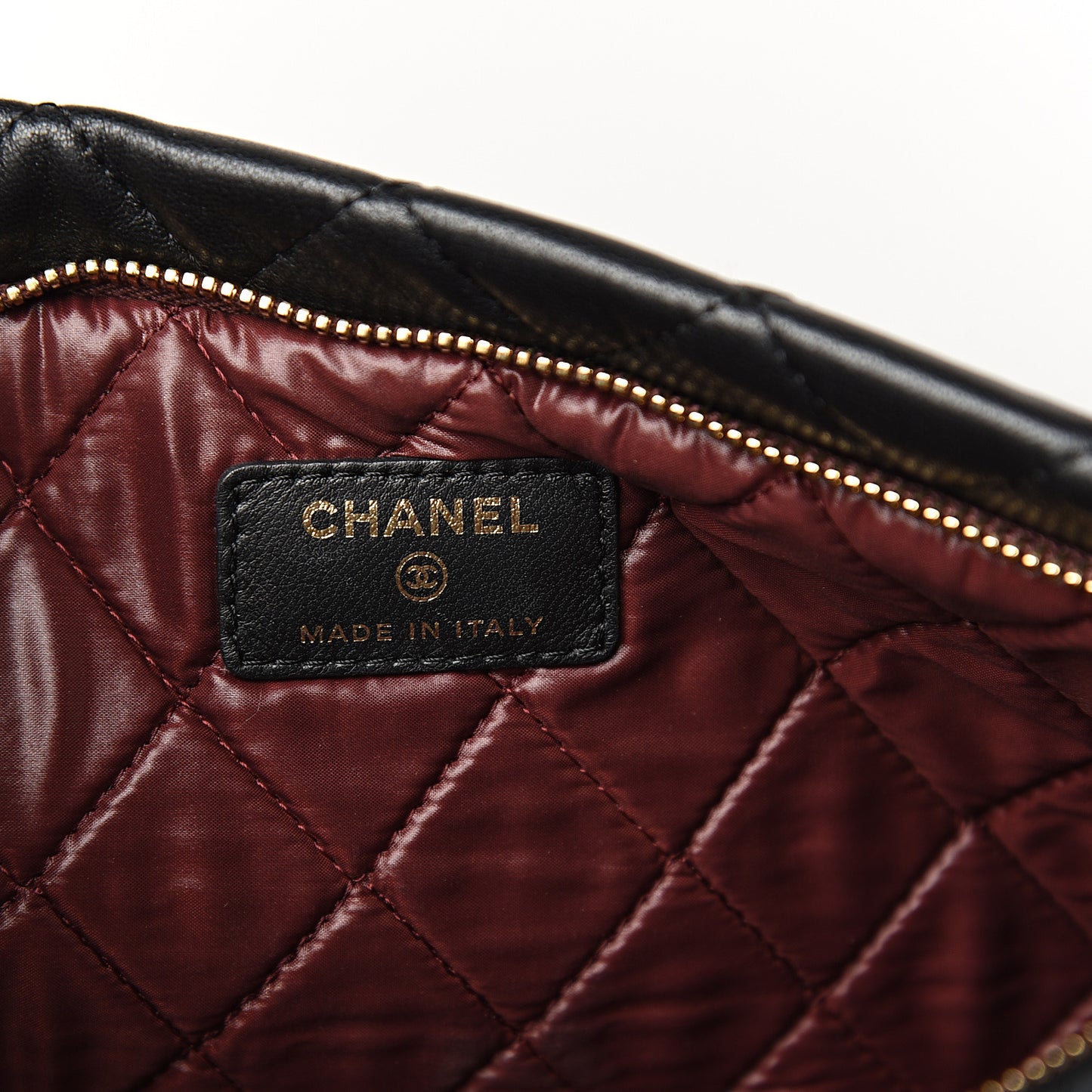 Lambskin Quilted CC Beauty Clutch Black