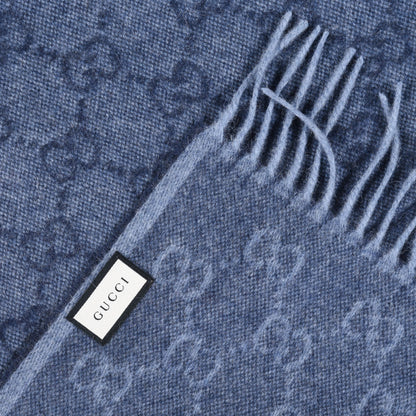 Gucci Wool Alpaca Monogram Web New Nikky Scarf Midnight Blue 3 of 4