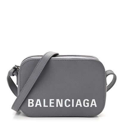 Balenciaga Grained Calfskin Logo XS Ville Camera Bag Gris Perle Fonce White 1 of 9