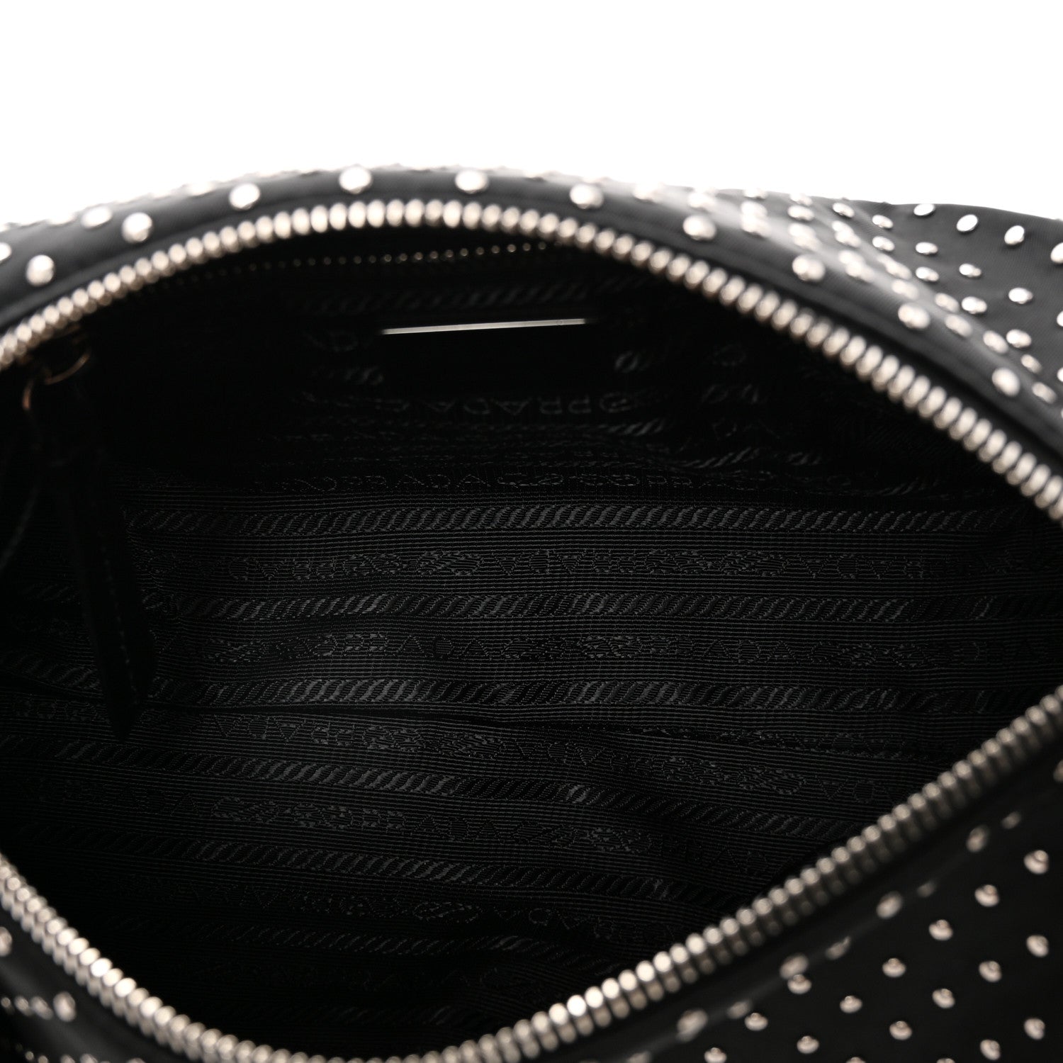 Prada Re-Nylon Studded Shoulder Bag Black 5 of 9