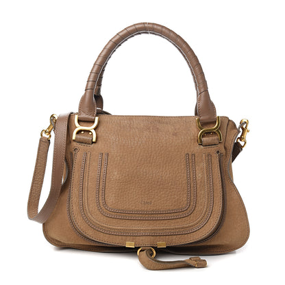 Chloe Nubuck Calfskin Medium Marcie Satchel Nut 1 of 11