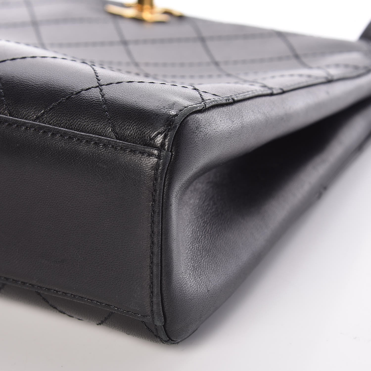 Chanel Lambskin Stitched Shoulder Bag Black 10 of 10