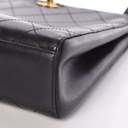 Chanel Lambskin Stitched Shoulder Bag Black 10 of 10