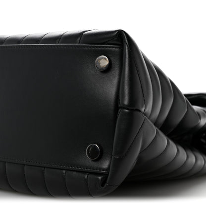 Saint Laurent Calfskin Y Quilted Monogram Monochrome Large Loulou Chain Satchel Black 10 of 14