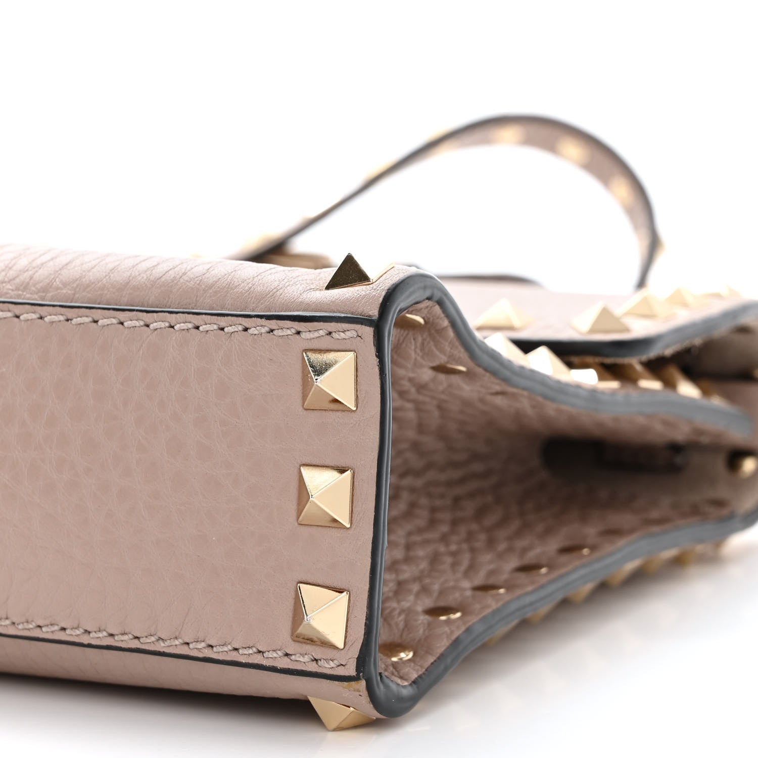 Valentino Garavani Pebbled Calfskin Medium Rockstud Flip Lock Crossbody Bag Poudre 9 of 10