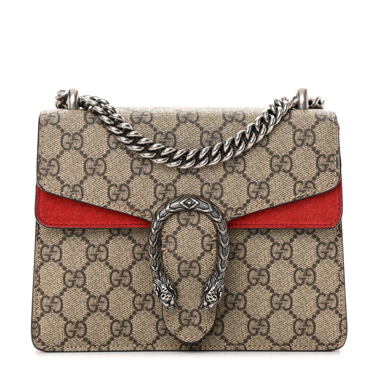 Gucci GG Supreme Monogram Mini Dionysus Shoulder Bag Hibiscus Red 1 of 19