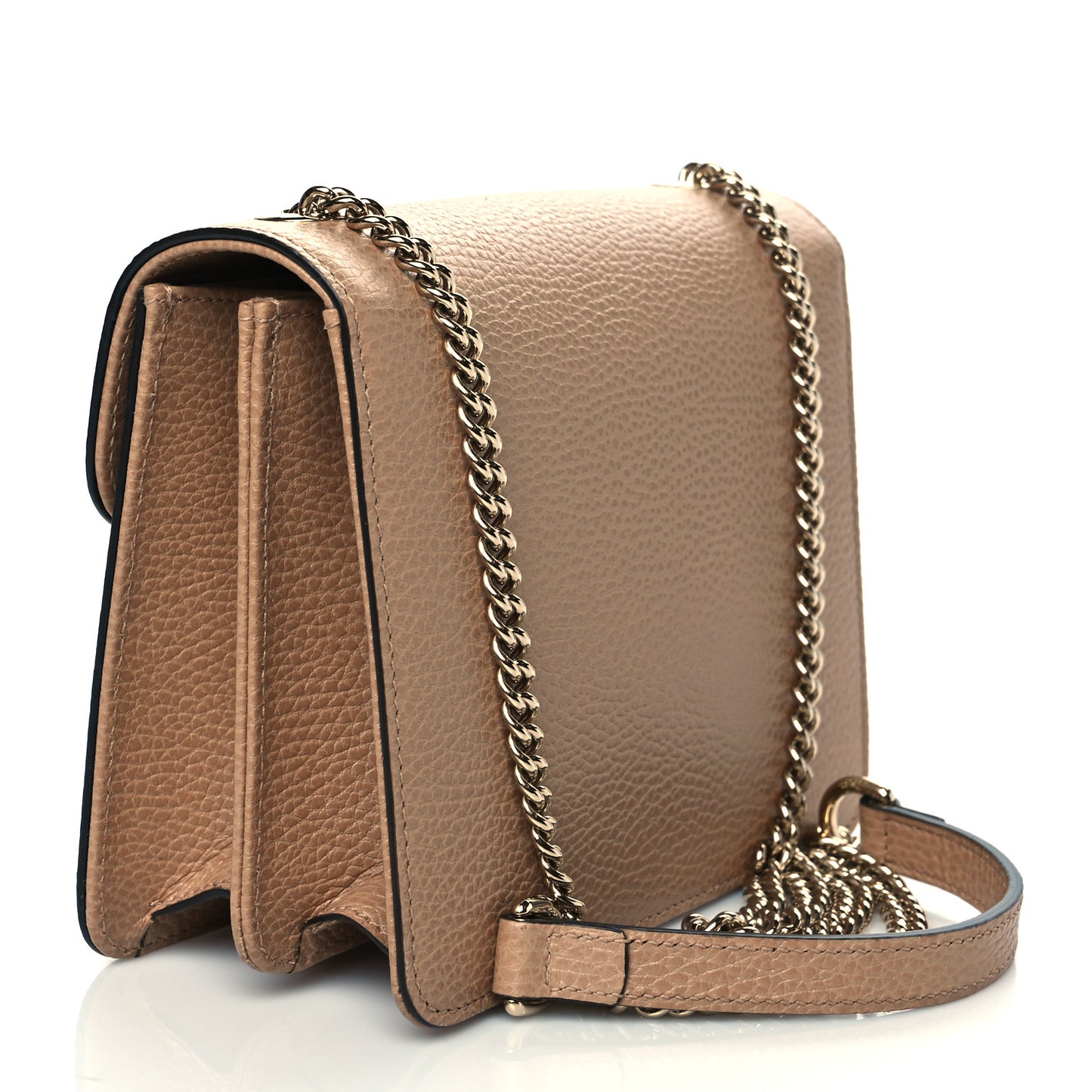 Dollar Calfskin Interlocking G Shoulder Bag Camelia