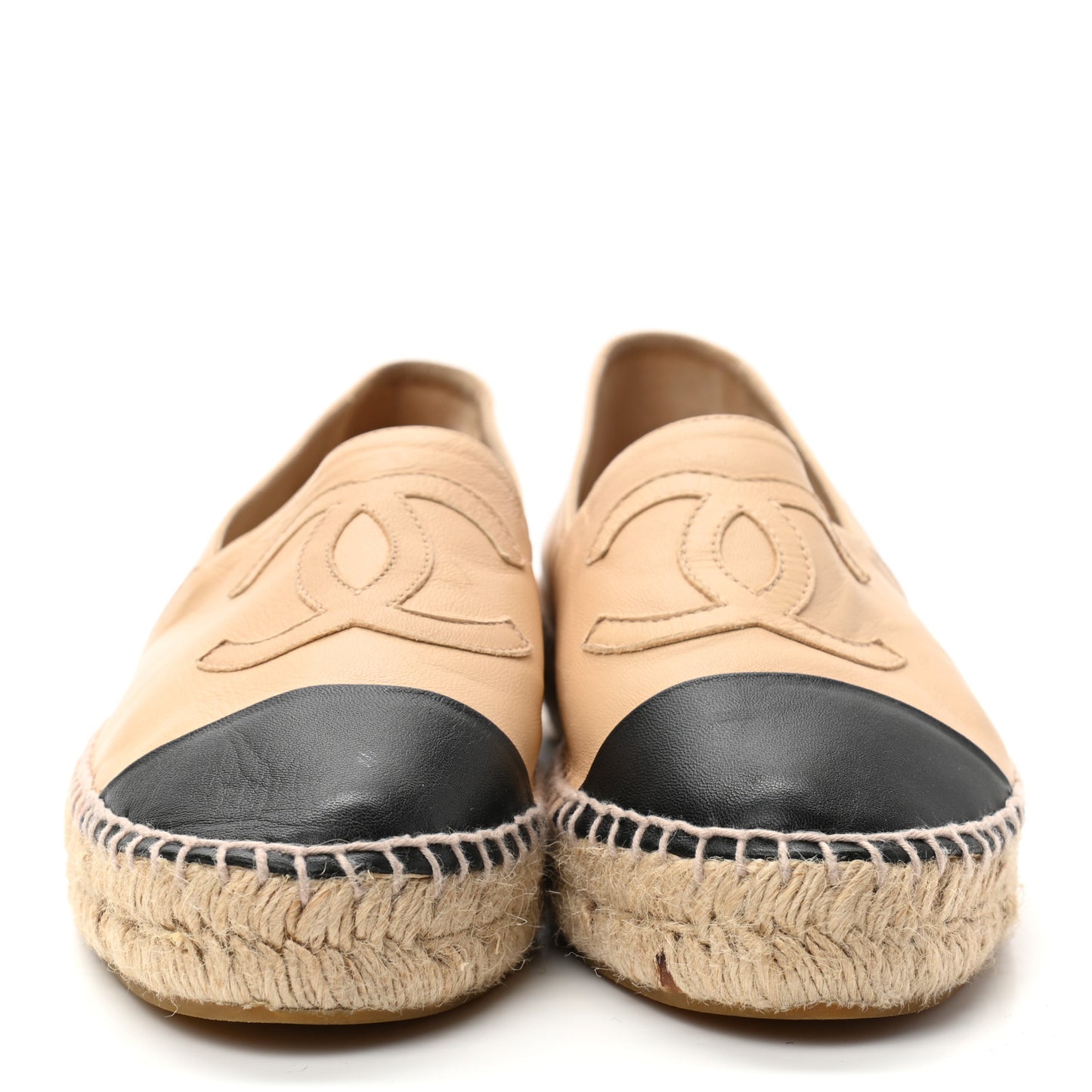 Lambskin CC Espadrilles 40 Beige Black