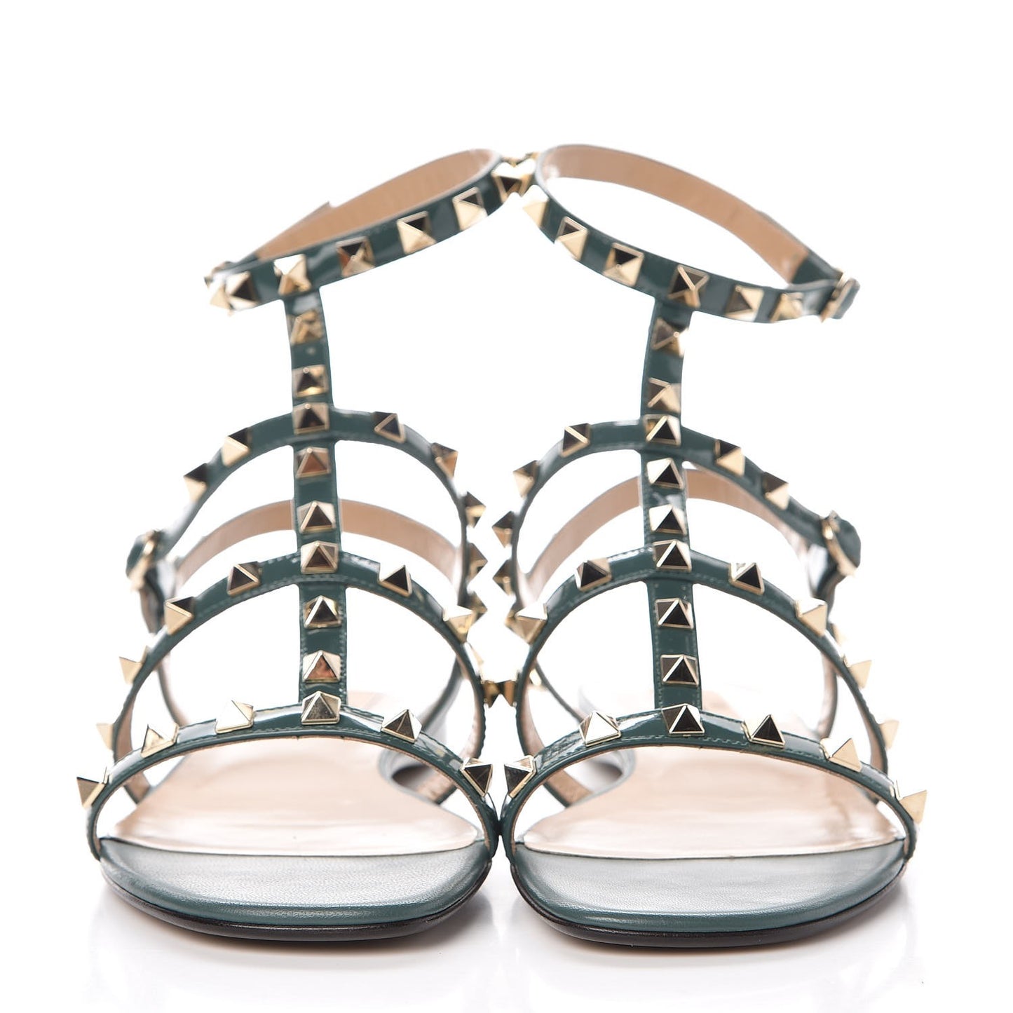Patent Rockstud Gladiator Flat Sandals 37.5 Giada