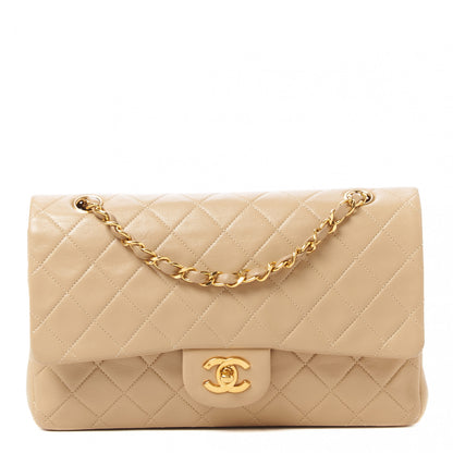 Chanel Lambskin Quilted Medium Double Flap Beige 1 of 10