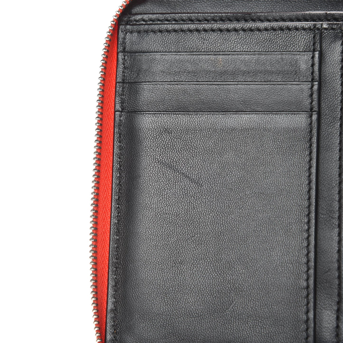Drummed Calfskin Zip Around Multifunction Wallet Coral