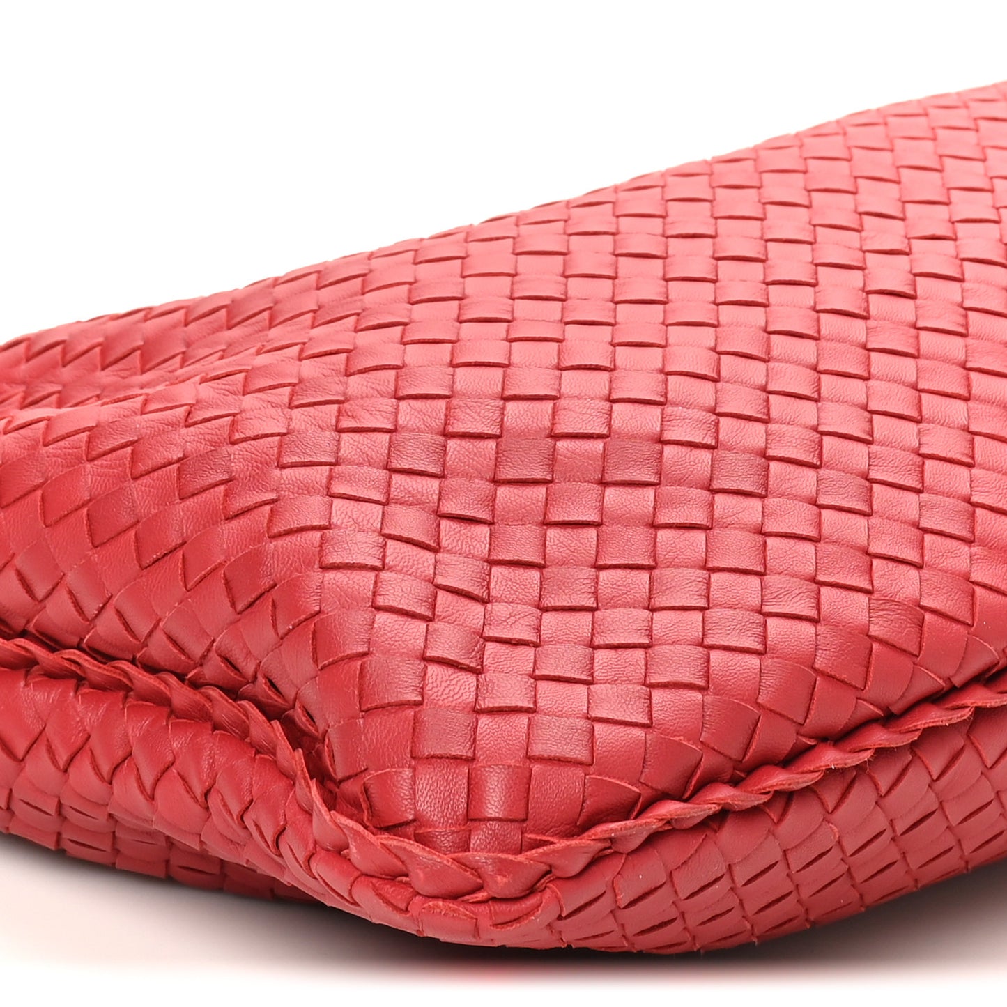 Nappa Intrecciato Large Veneta Hobo Red