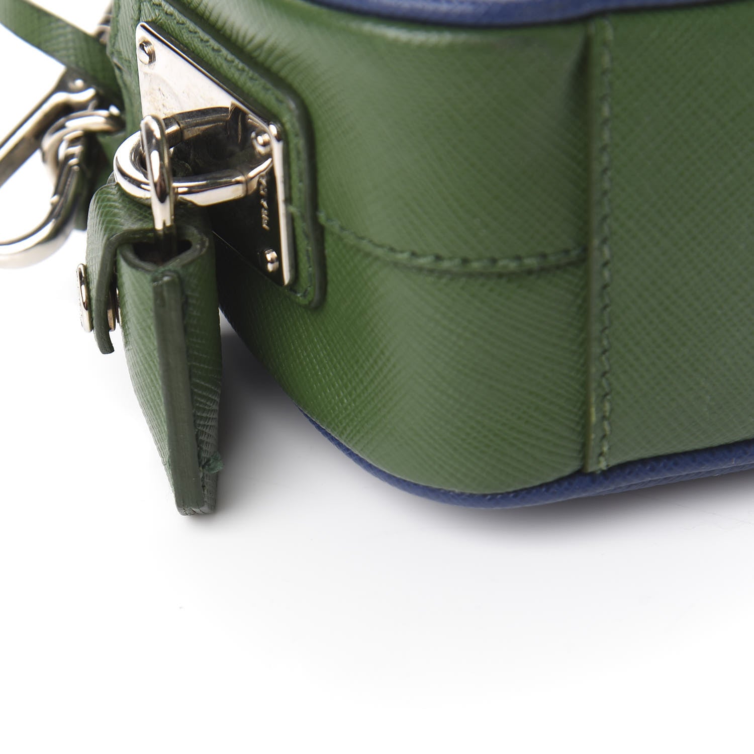 Prada Saffiano Buckle Bi-Color Camera Bag Bluette Lari 10 of 16