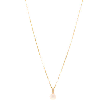 Mikimoto 18K Yellow Gold 8mm Akoya Cultured Pearl Drop Pendant Necklace 1 of 4