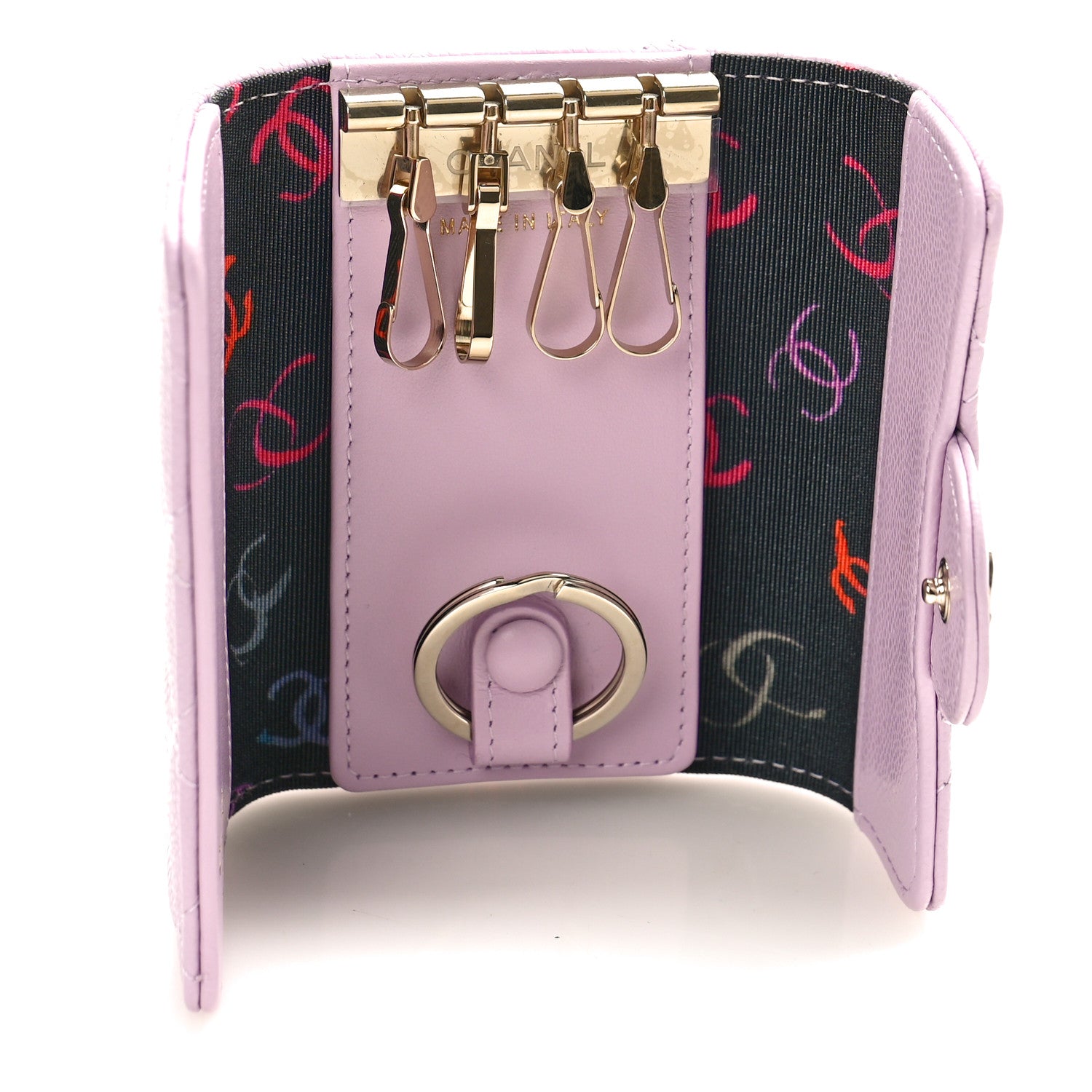 Chanel Caviar Quilted Classic 4 Key Holder Wallet Light Pink 5 of 10