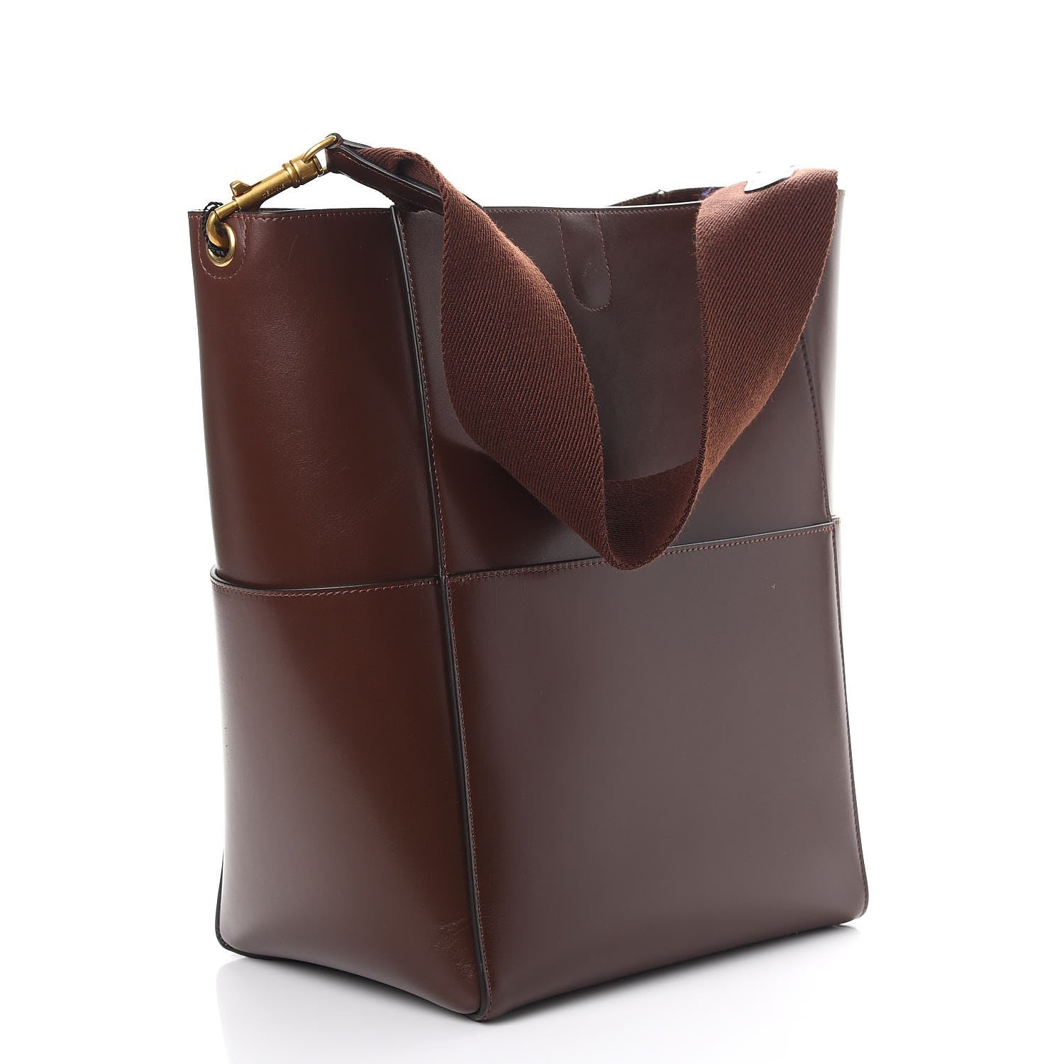 Celine Supersoft Calfskin Sangle Bucket Bag Burgundy 3 of 11