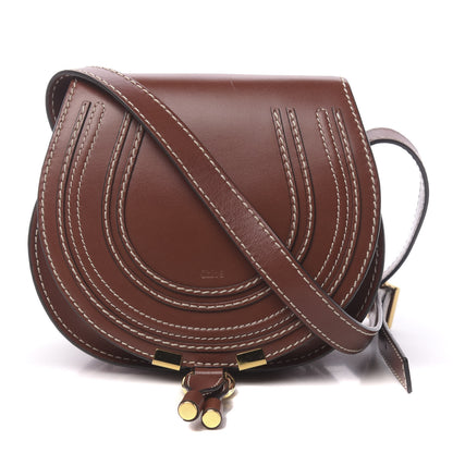 Chloe Shiny Calfskin Mini Marcie Round Crossbody Bag Sepia 1 of 10