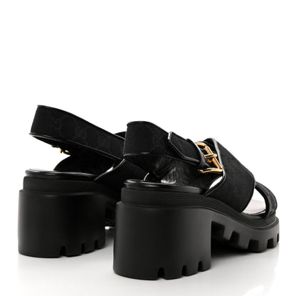Gucci Monogram Granada Kid Trip 40/72mm Lug Sole Sandals 39 Black 5 of 9