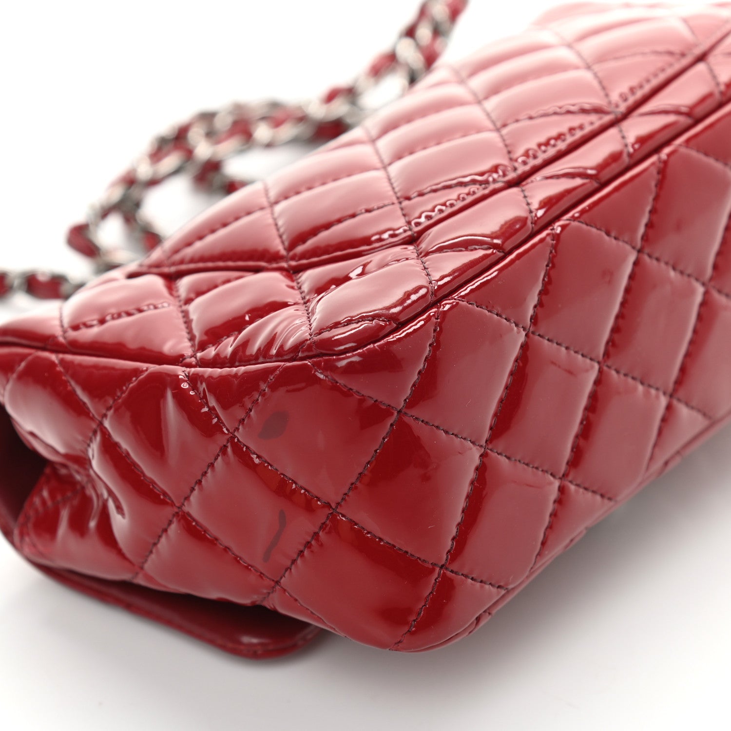 Chanel Patent Calfskin Quilted Mini Rectangular Flap Red 12 of 23