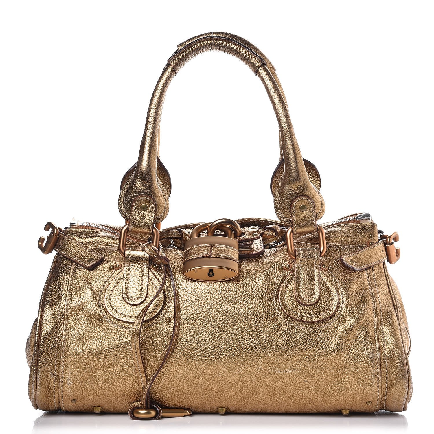 Chloe Metallic Calfskin Medium Paddington Satchel Gold 1 of 12