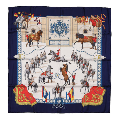 Hermes Silk Real Escuela Andaluza Del Arte Ecuestre Scarf 90 1 of 7