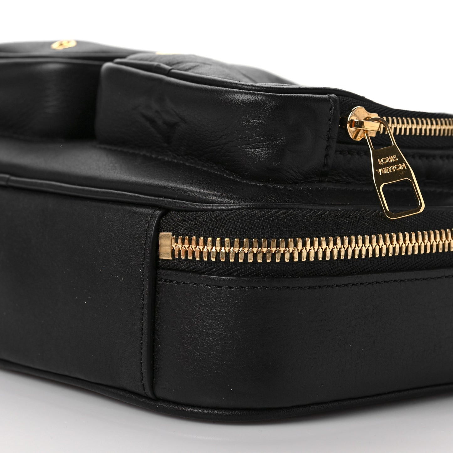 Calfskin Monogram Embossed Utility Crossbody Black