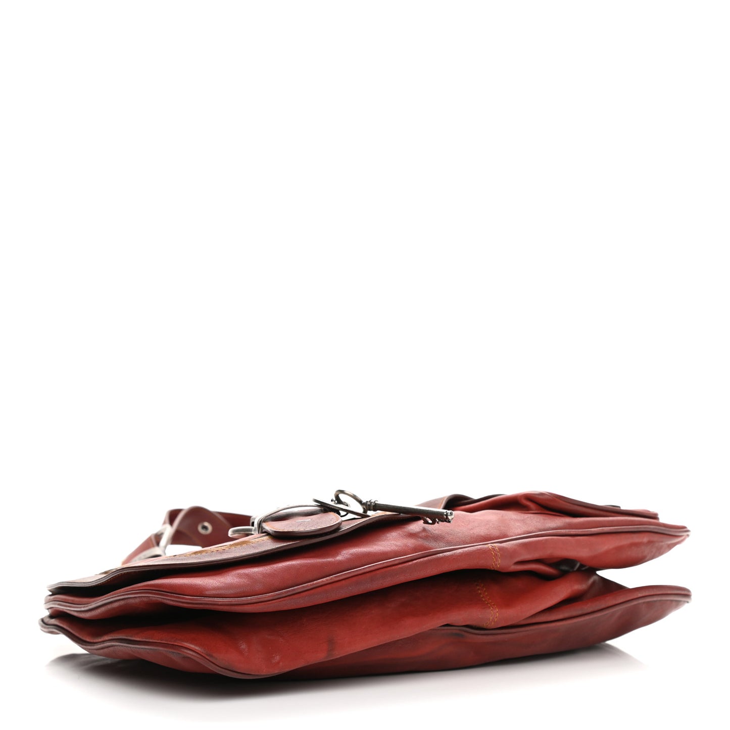 Calfskin Large Gaucho Double Saddle Bag Red