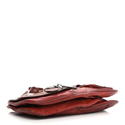 Christian Dior Calfskin Large Gaucho Double Saddle Bag Red 4 of 10