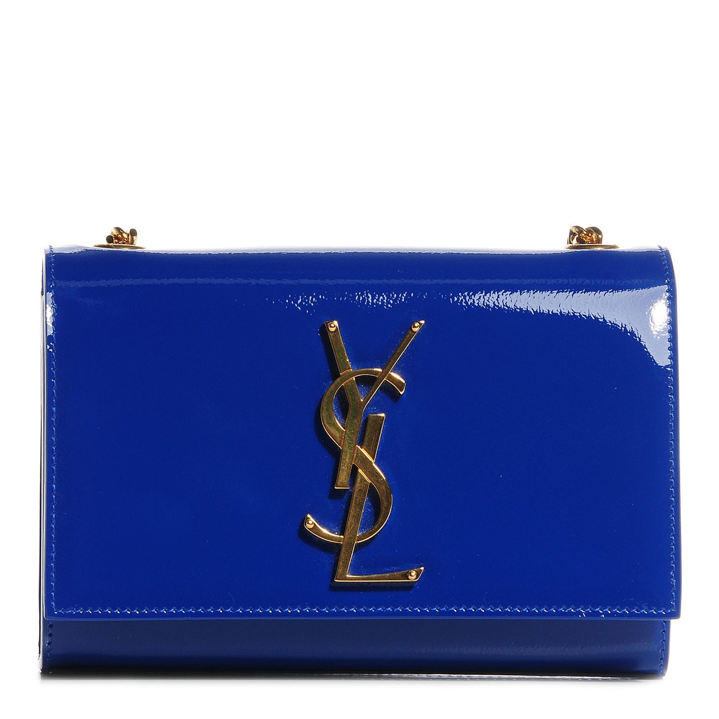 Patent Small Classic Monogram Satchel Royal Blue