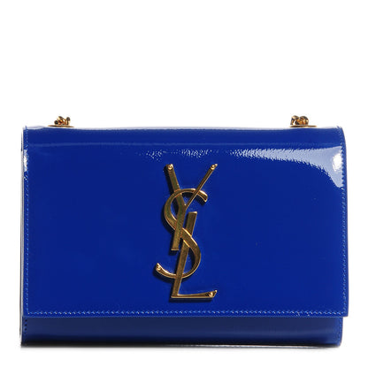 Saint Laurent Patent Small Classic Monogram Satchel Royal Blue 1 of 8