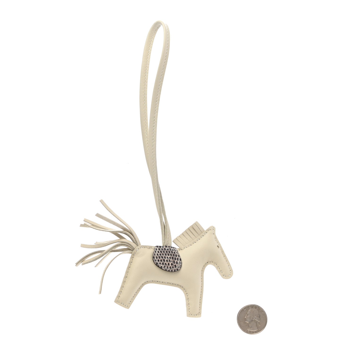 Hermes Milo Lambskin Lizard Grigri Rodeo Horse Bag Charm PM Beton Ombre 2 of 5