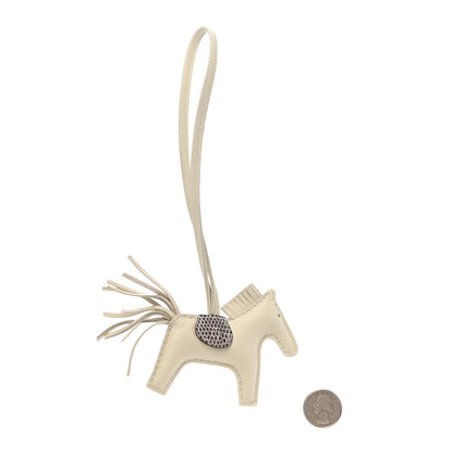 Hermes Milo Lambskin Lizard Grigri Rodeo Horse Bag Charm PM Beton Ombre 2 of 5