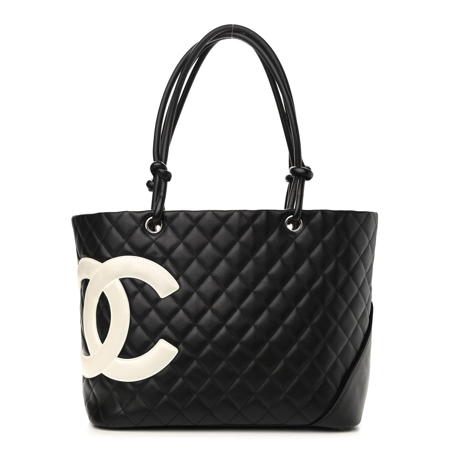 Chanel Calfskin Quilted Large Cambon Tote Black White 1 of 11