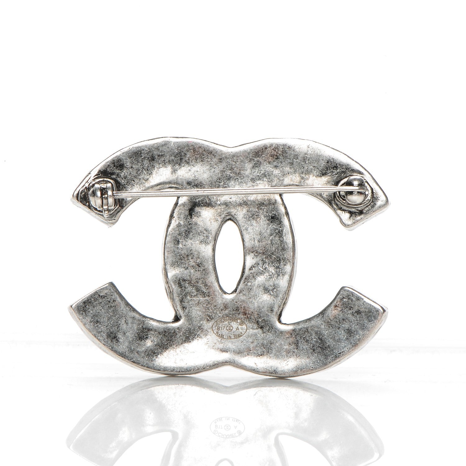 Chanel Enamel Ruthenium CC Brooch Blue Yellow 3 of 4