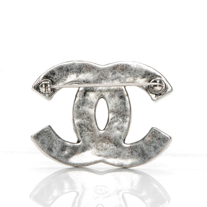Chanel Enamel Ruthenium CC Brooch Blue Yellow 3 of 4