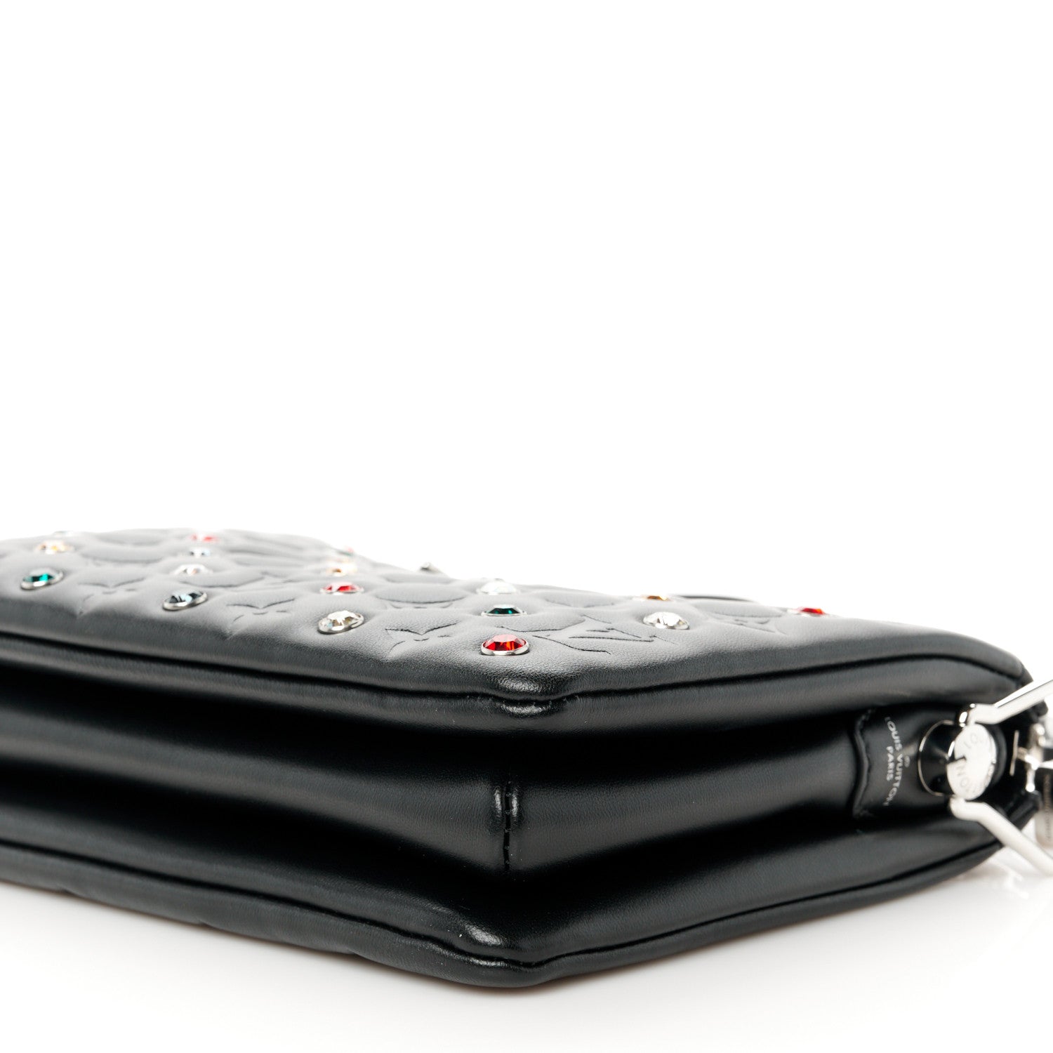 Louis Vuitton Lambskin Monogram Crystal Embossed Embellished Coussin BB Black 12 of 13