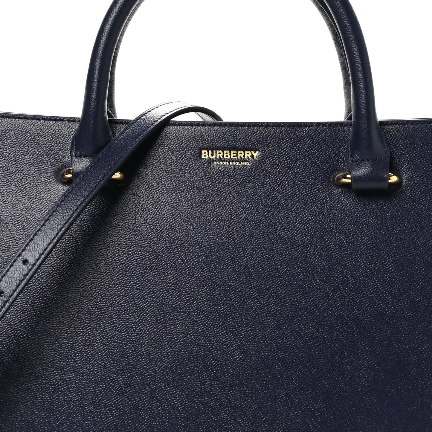 Calfskin Mega Check Small Banwell Tote Dark Canvas Blue