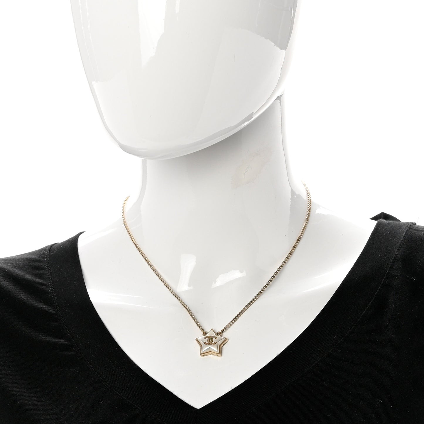 Pearl CC Star Necklace Gold
