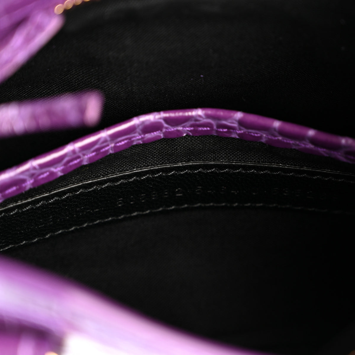 Balenciaga Calfskin Crocodile Embossed Gold Metallic Edge Hardware Nano City Purple 8 of 11