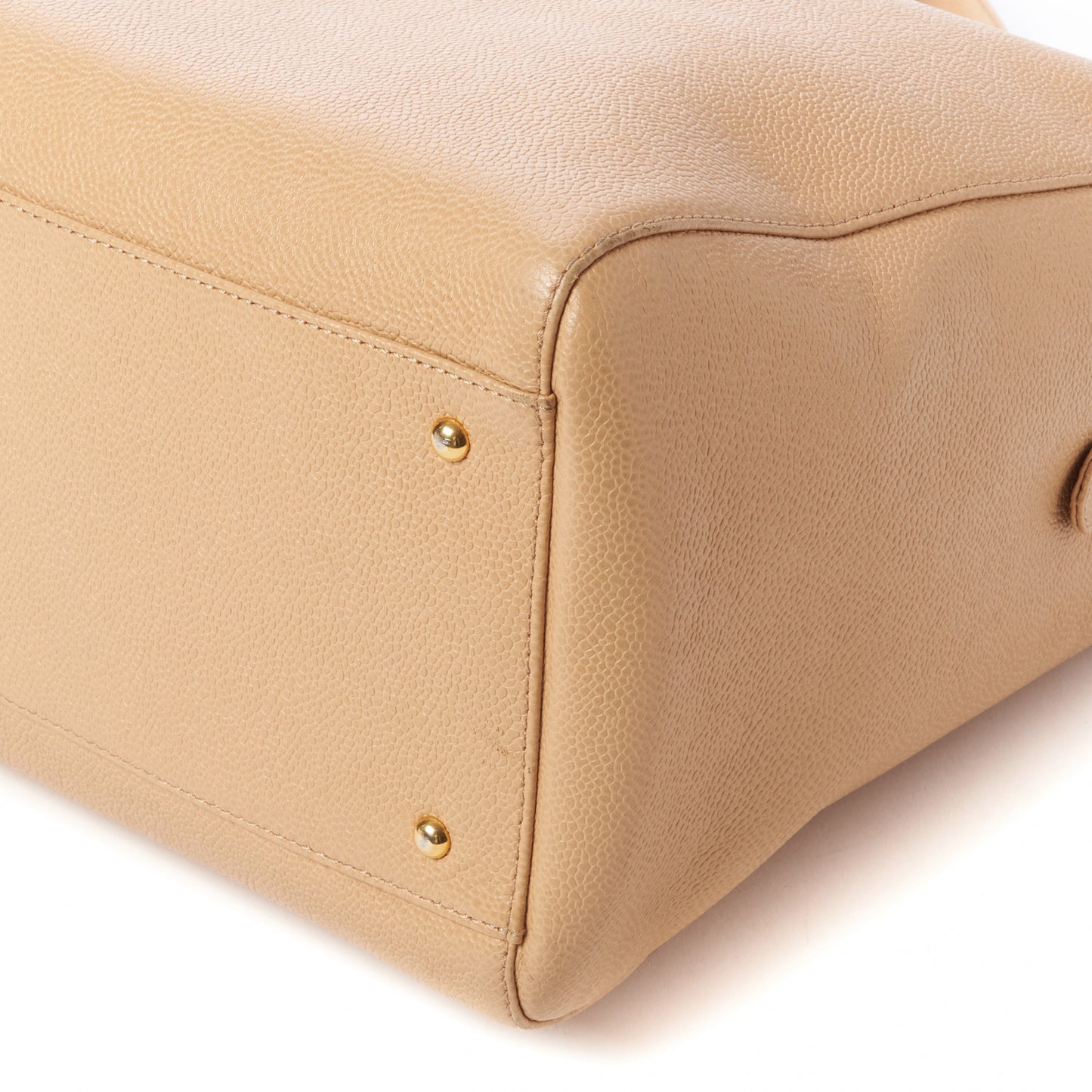 Caviar Large CC Shoulder Bag Beige