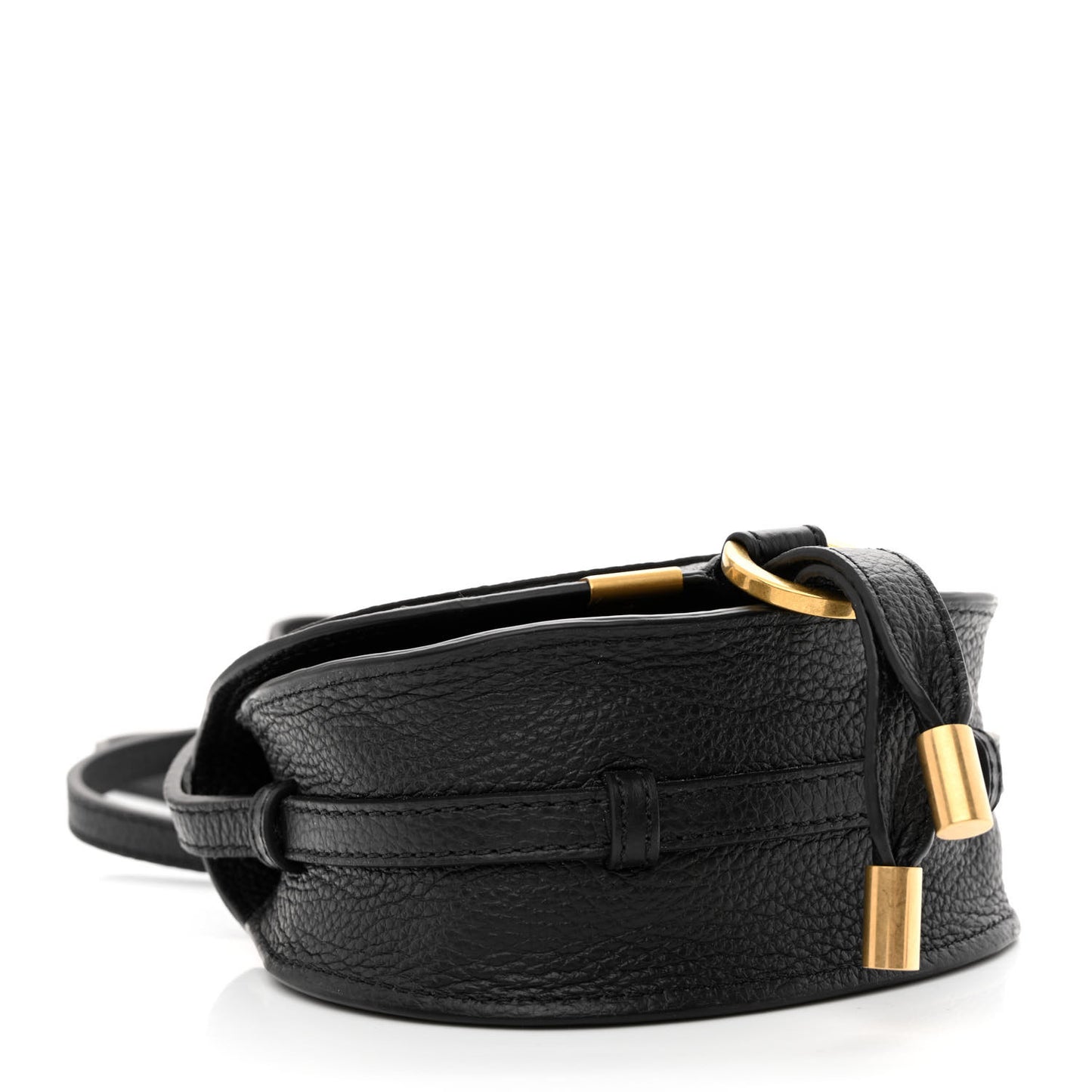 Calfskin Nano Marcie Saddle Bag Black