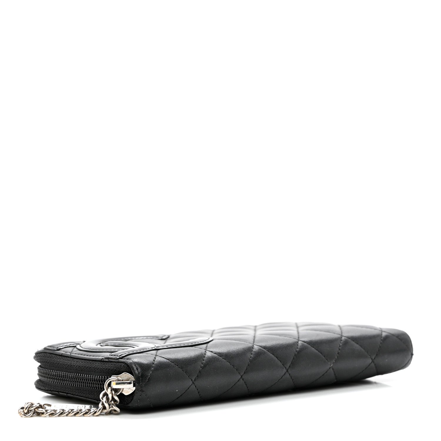 Chanel Calfskin Quilted Cambon Large Gusset Zip Around Wallet Black 4 of 12