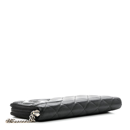 Chanel Calfskin Quilted Cambon Large Gusset Zip Around Wallet Black 4 of 12