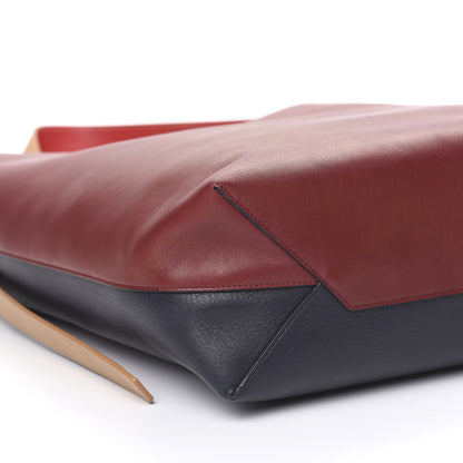 Celine Shiny Smooth Calfskin Small Twisted Cabas Dark Ruby Navy 7 of 9