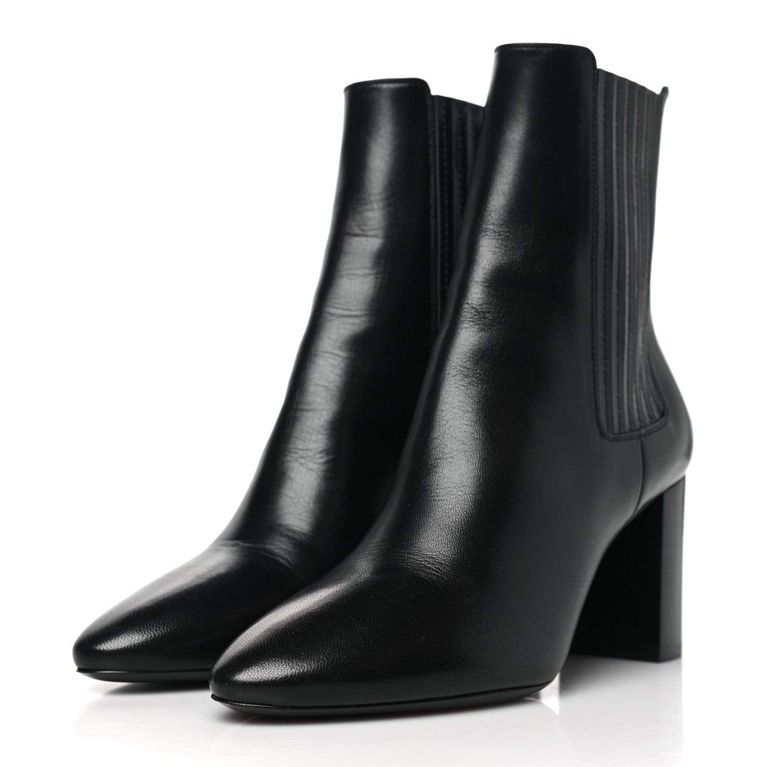 Saint Laurent Nappa Lou 75 Ankle Zip Boots 36 Black 3 of 9