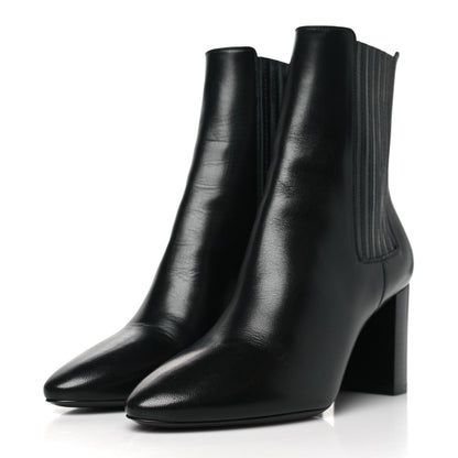 Saint Laurent Nappa Lou 75 Ankle Zip Boots 36 Black 3 of 9