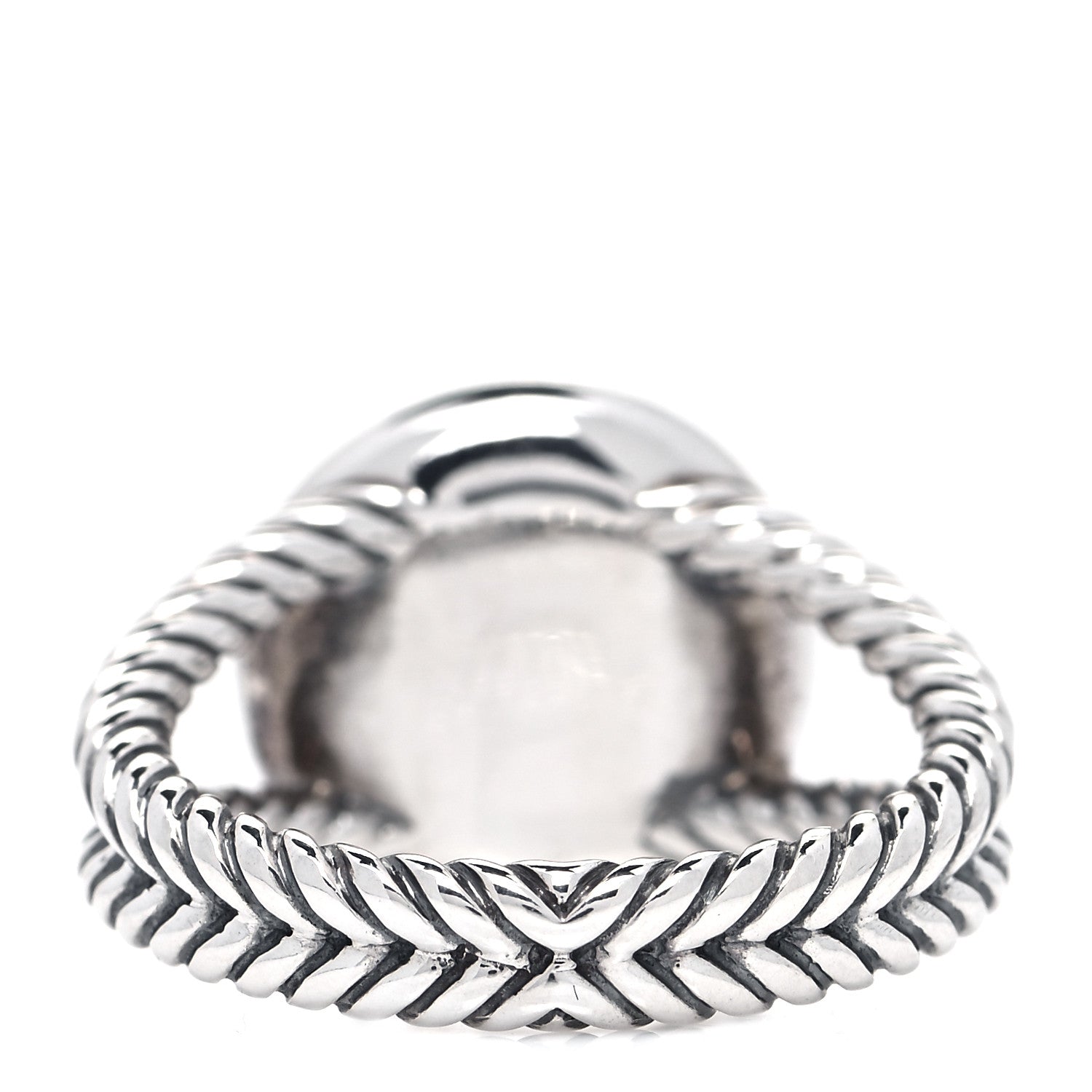 David Yurman Sterling Silver Diamond Pearl 8mm Petite Cerise Ring 52 6 3 of 4