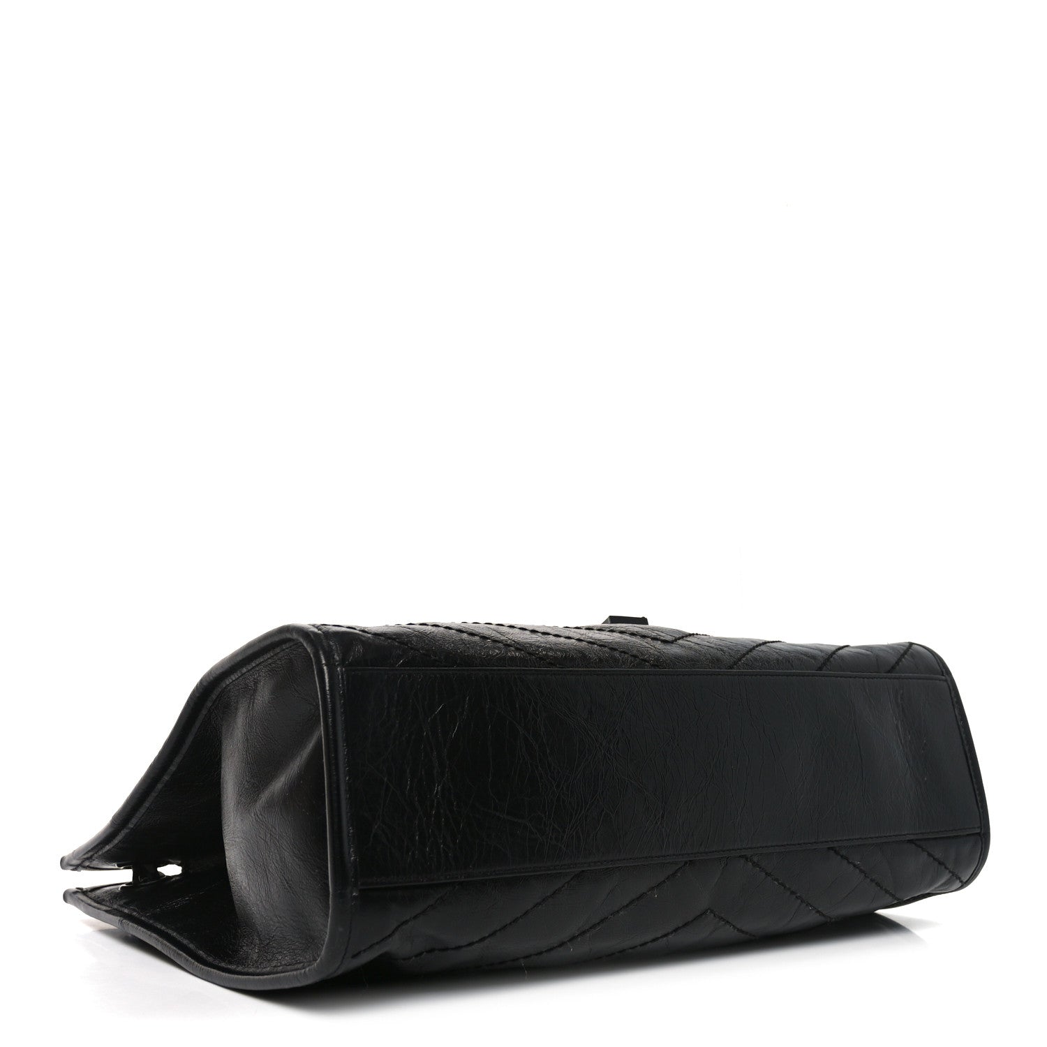 Saint Laurent Crinkled Calfskin Matelasse Monogram Medium Niki Shopper Tote Black 4 of 10