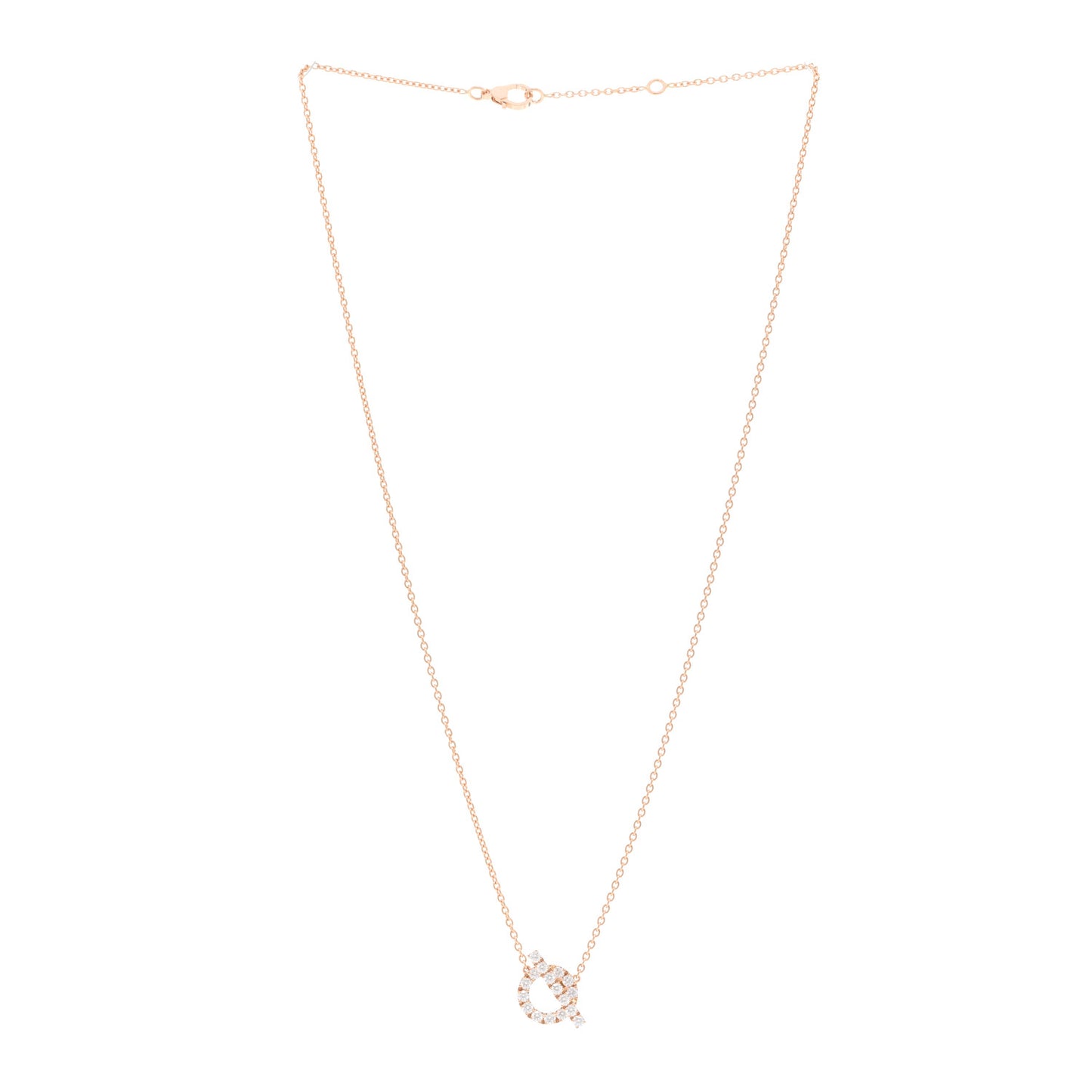 18K Rose Gold Diamond Finesse Pendant Necklace